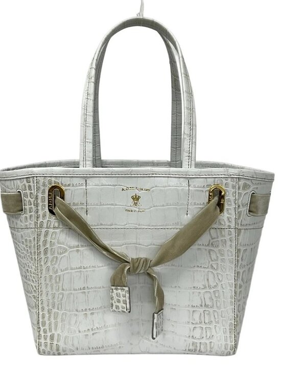 Accessoires De Mademoiselle (ADMJ) Handbags - Accessoires De Mademoiselle (ADMJ) 20AW01012 White Beige Leather Tote Bag